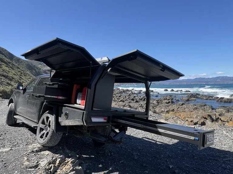 GALEFORCE service body open beside the Wellington coast